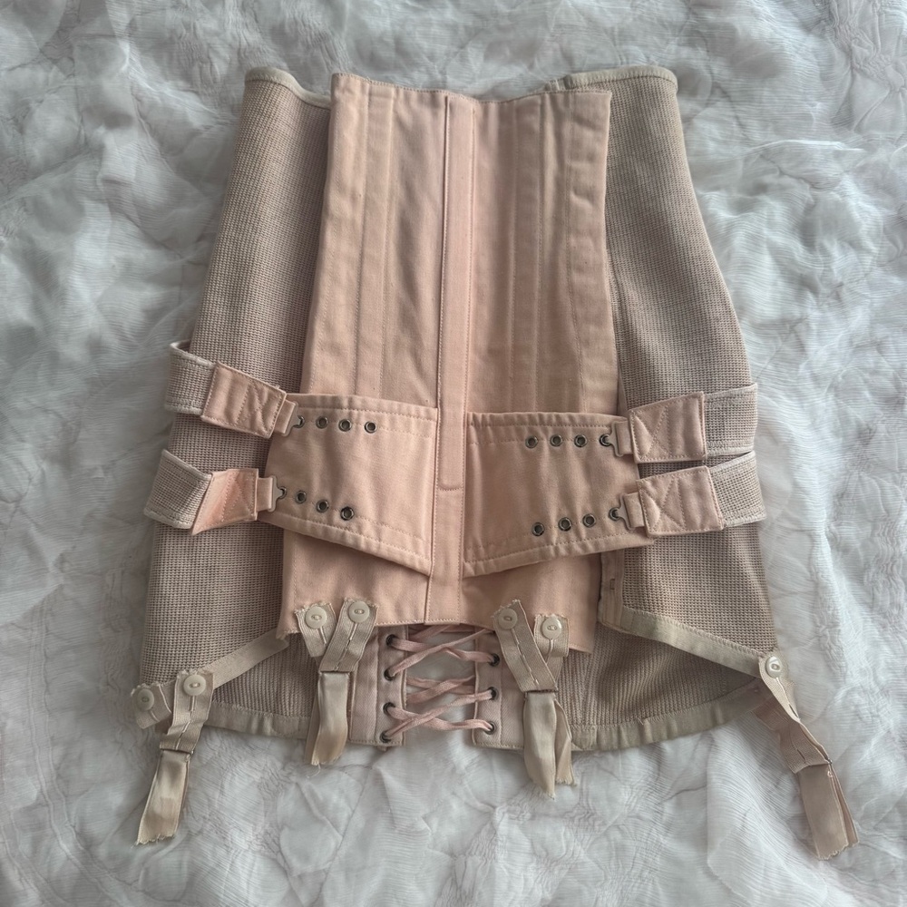 Rare Brevete Vintage Corset Girdle Garters Peach Pink Size Small / Extra…